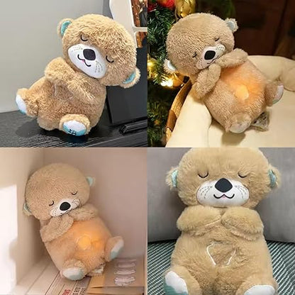 Breathing Teddy Bear Plush Sound Machine Soft Baby Toy with Music Lights and Soothing Motion