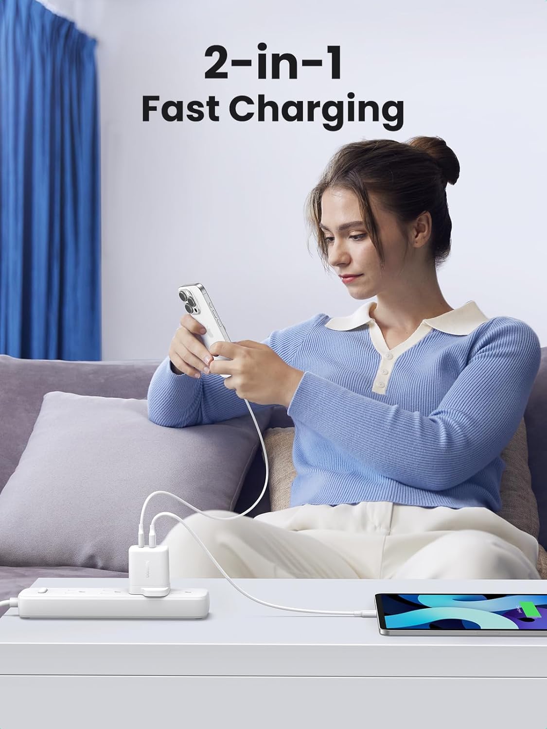 UGREEN 20W Dual-Port USB-C Fast Charger, with 2ports