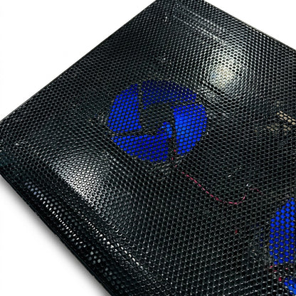 Mikuso Shiron-2 Dual Fan Laptop Cooling Pad (NCP-064) Blue LED Backlight Silent Operation, Mesh Surface Cooler for Notebooks Up to 15.4