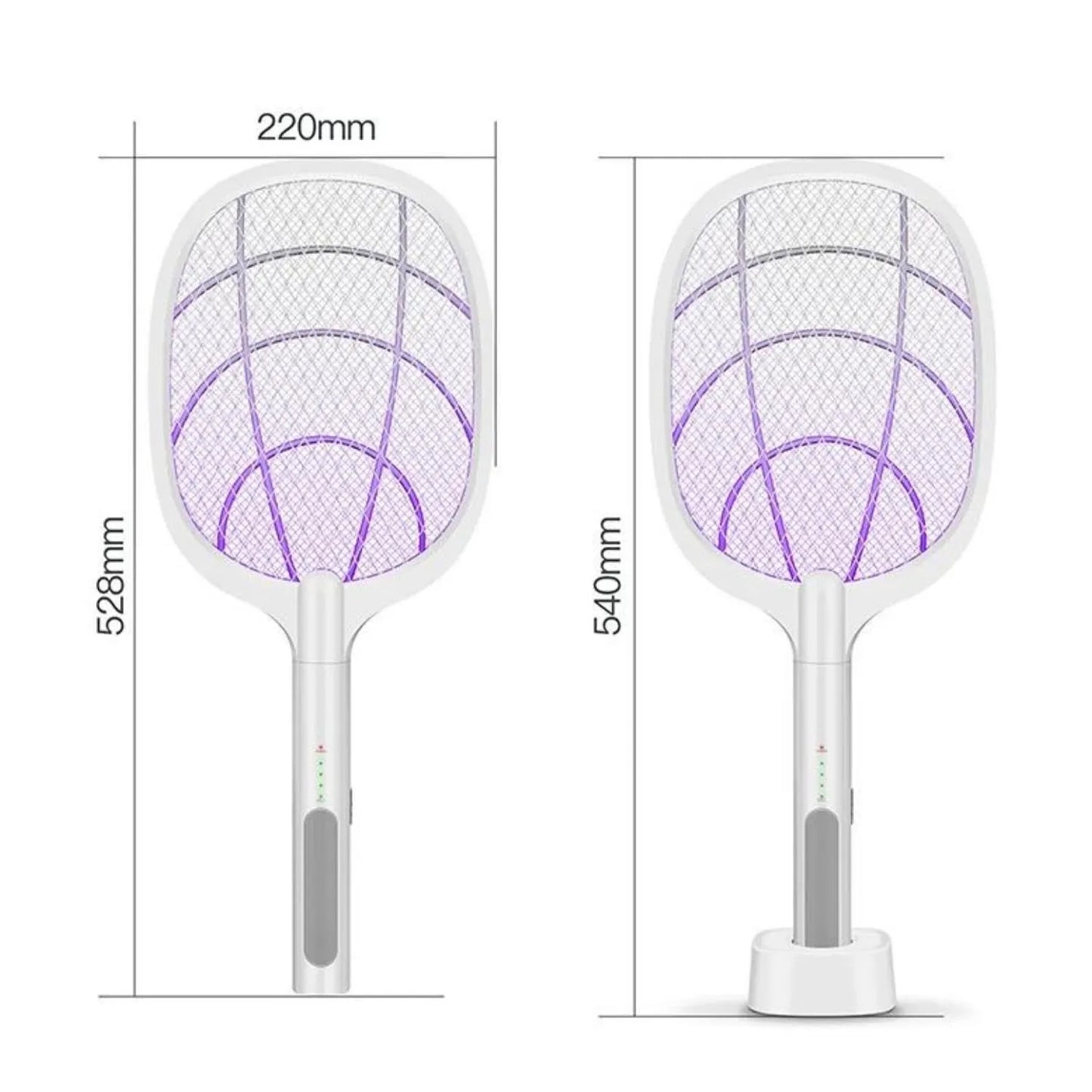 2-in-1 Electric Mosquito Swatter Mosquito Killer USB Rechargeable Angle Adjustable Electric Bug Zapper Fly Bat Insect Swatter