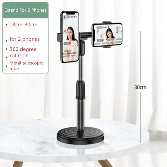 Multi-functional Adjustable Retractable Mobile Phone Stand For Live Broadcast Desk Table Clip Bracket Table Mount Cell Phone Support Holder