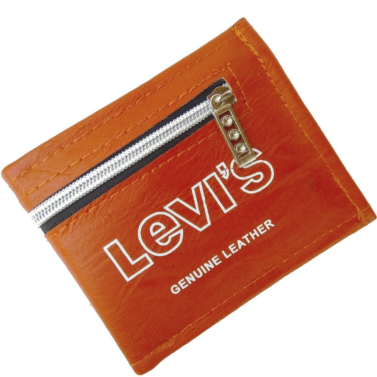 Mens Brown Leather Bifold Wallet with ID and Credit Card Holder