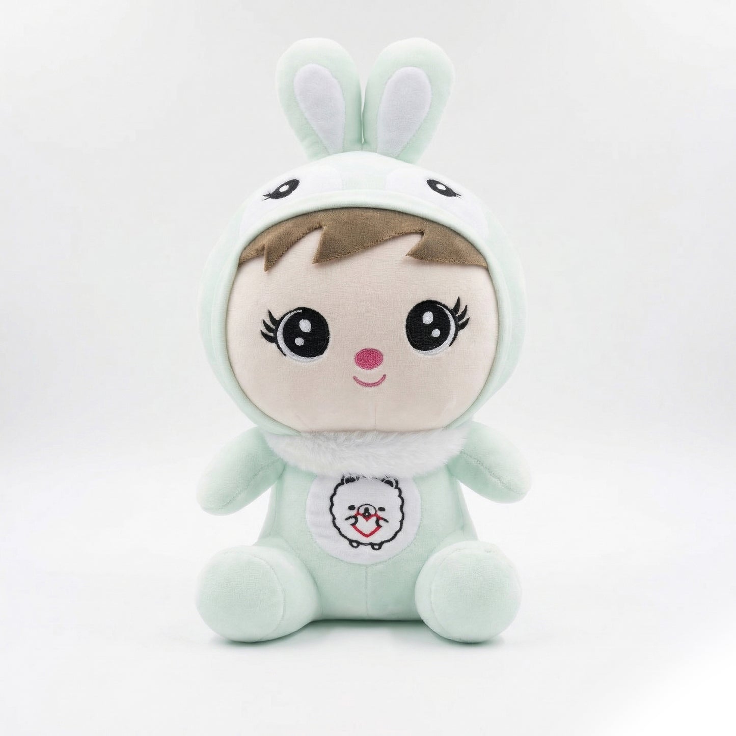 Kawaii Bunny Hoodie Plush Doll Cute Rabbit Onesie Baby Stuffed Animal Pastel Blue & Mint Green Soft Toy Doll for Kids Girls and Collectors Soft Toy