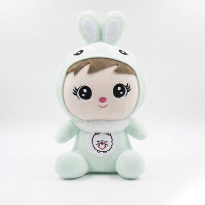 Kawaii Bunny Hoodie Plush Doll Cute Rabbit Onesie Baby Stuffed Animal Pastel Blue & Mint Green Soft Toy Doll for Kids Girls and Collectors Soft Toy