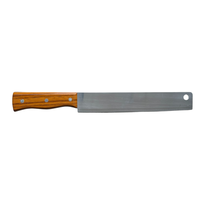 Brown Handle Square Kitchen Knife Stainless Steel Sharp Blade Durable Cooking Tool
