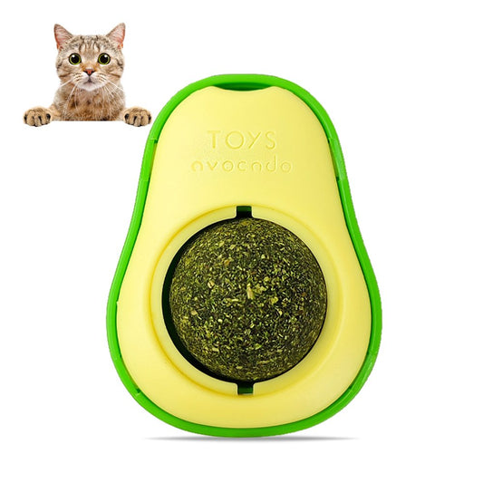 Avocado Catnip Wall Ball Toy – Rotatable Edible Cat Treats Toy for Kittens and Cats