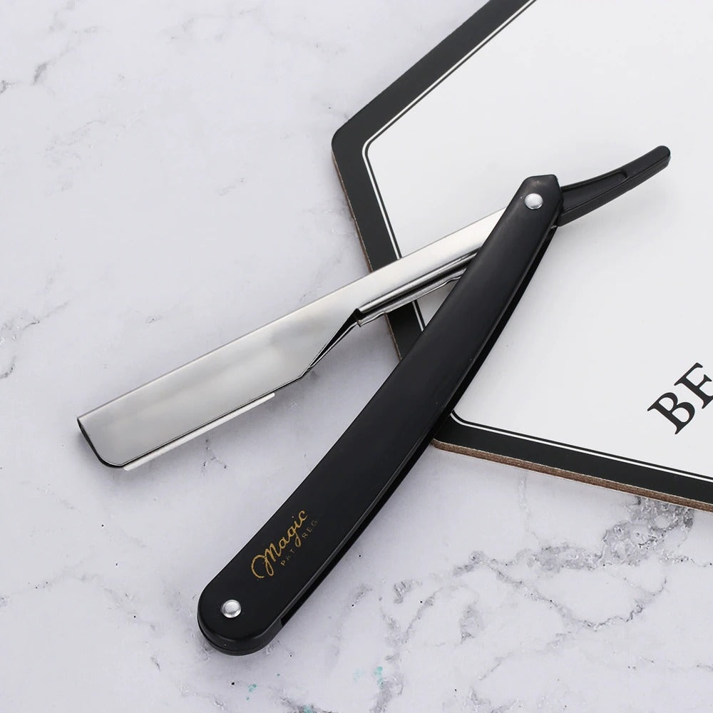 Folding Razor Shaver Professional Manual Shaver Straight Edge Folding Razor Stainless Steel ...