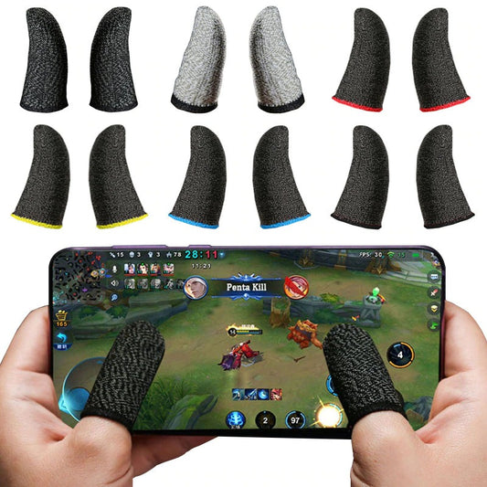 2pcs Mobile Gaming Finger Gloves for PUBG Free Fire – Sweat-Proof Touch Screen Thumb Sleeves