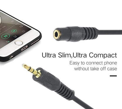 3.5mm Audio Extension Cable – 1m Male to Female Aux Cable for Headphones, Speakers & Car Audio