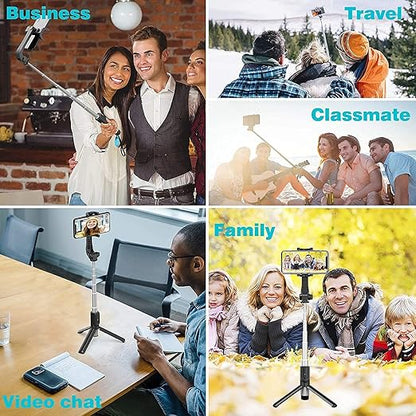Wireless R1-L Bluetooth Selfie Stick with Remote | Tripod Stand Holder for Mobile Phones