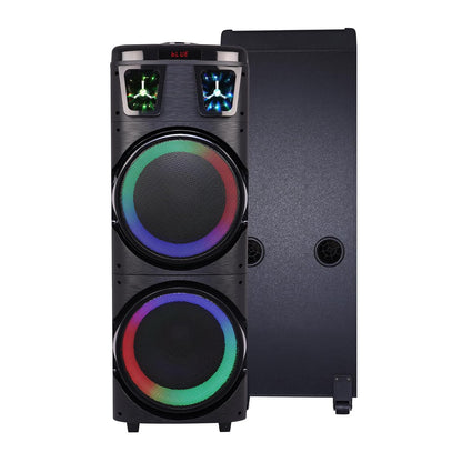 Brodu BTS-1708 10 Inches Dual Portable Bluetooth Speaker with Free 2pcs Wireless Rechargeable Mic