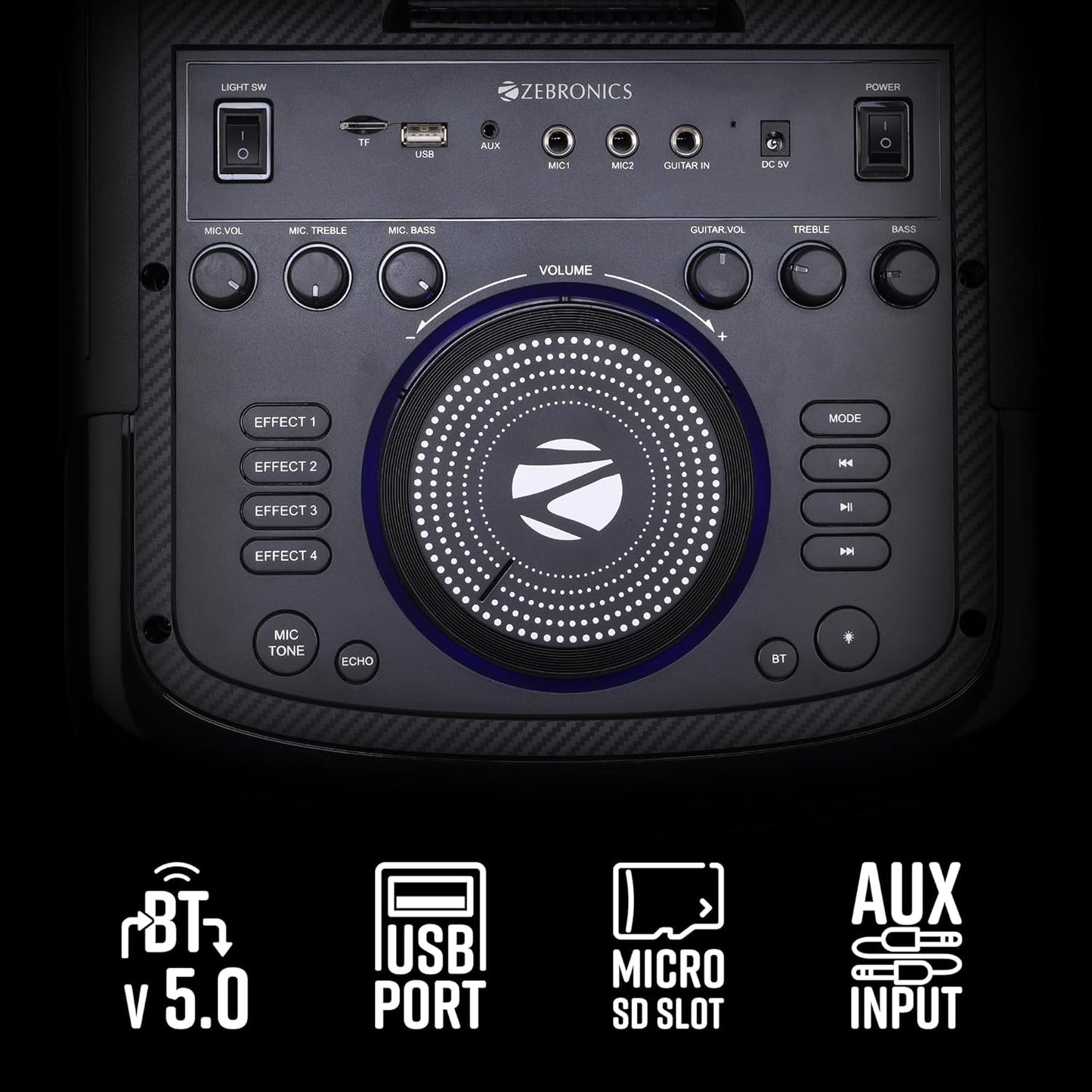 Brodu BTS-1708 10 Inches Dual Portable Bluetooth Speaker with Free 2pcs Wireless Rechargeable Mic