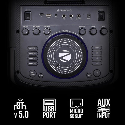 Brodu BTS-1708 10 Inches Dual Portable Bluetooth Speaker with Free 2pcs Wireless Rechargeable Mic