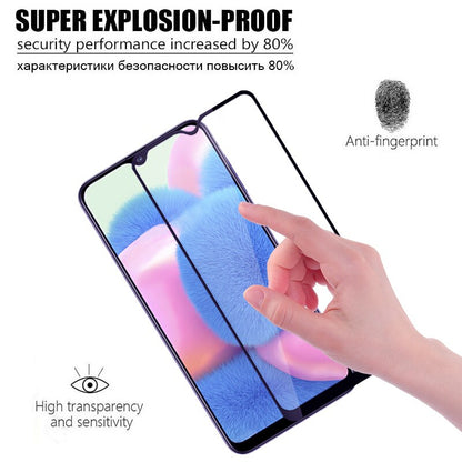 9D Full Tempered Glass for Samsung A30 A50 A20 A30S A50S M30 M31 M21 M21S M10S M31 Prime F41 – Edge-to-Edge Screen Protector