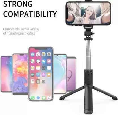 Wireless R1-L Bluetooth Selfie Stick with Remote | Tripod Stand Holder for Mobile Phones