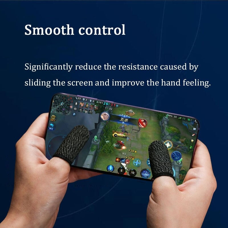 2pcs Mobile Gaming Finger Gloves for PUBG Free Fire – Sweat-Proof Touch Screen Thumb Sleeves