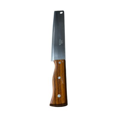 Brown Handle Square Kitchen Knife Stainless Steel Sharp Blade Durable Cooking Tool