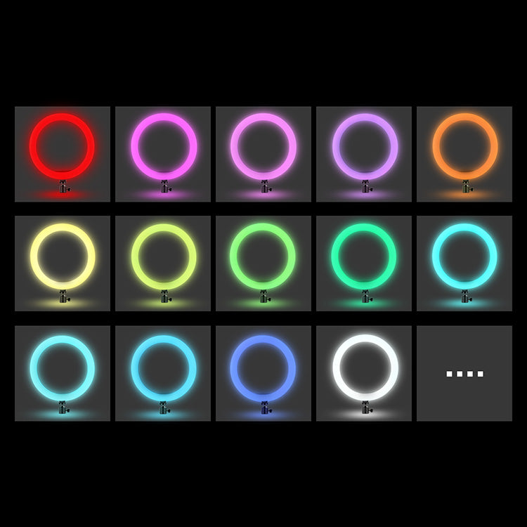 10Inch MJ26 RGB LED Soft Ring Light Phone Clip Colorful Photography LED for TikTok Vlogging Video YouTube Live