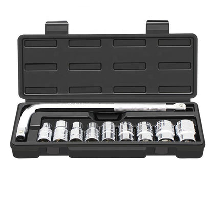 10pcs 1/2" Socket Wrench Set – Hexagon Combination Auto Maintenance Tool Kit with Screwdriver & Sockets
