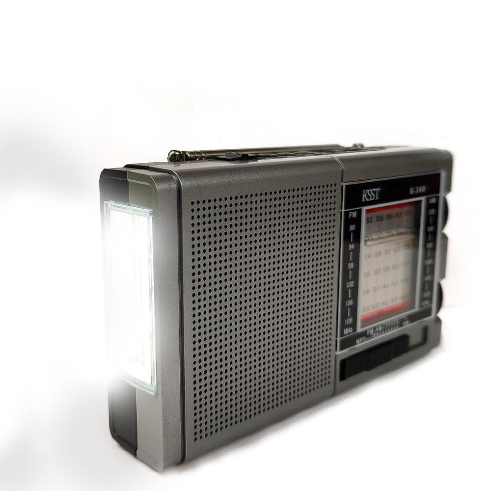 FM/USB/TF Radio Portable Solar Charging Pocket Radio with Emergency LED Flashlight for Outdoor Camping