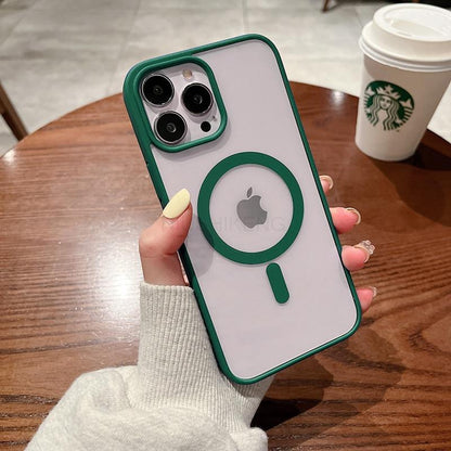 Hard Crystal Magnectic Case For iPhone 13 12 11 14 15 16 Pro Max XSMAX XR SE 7 8 For Magsafe Wireless Charging back Cover