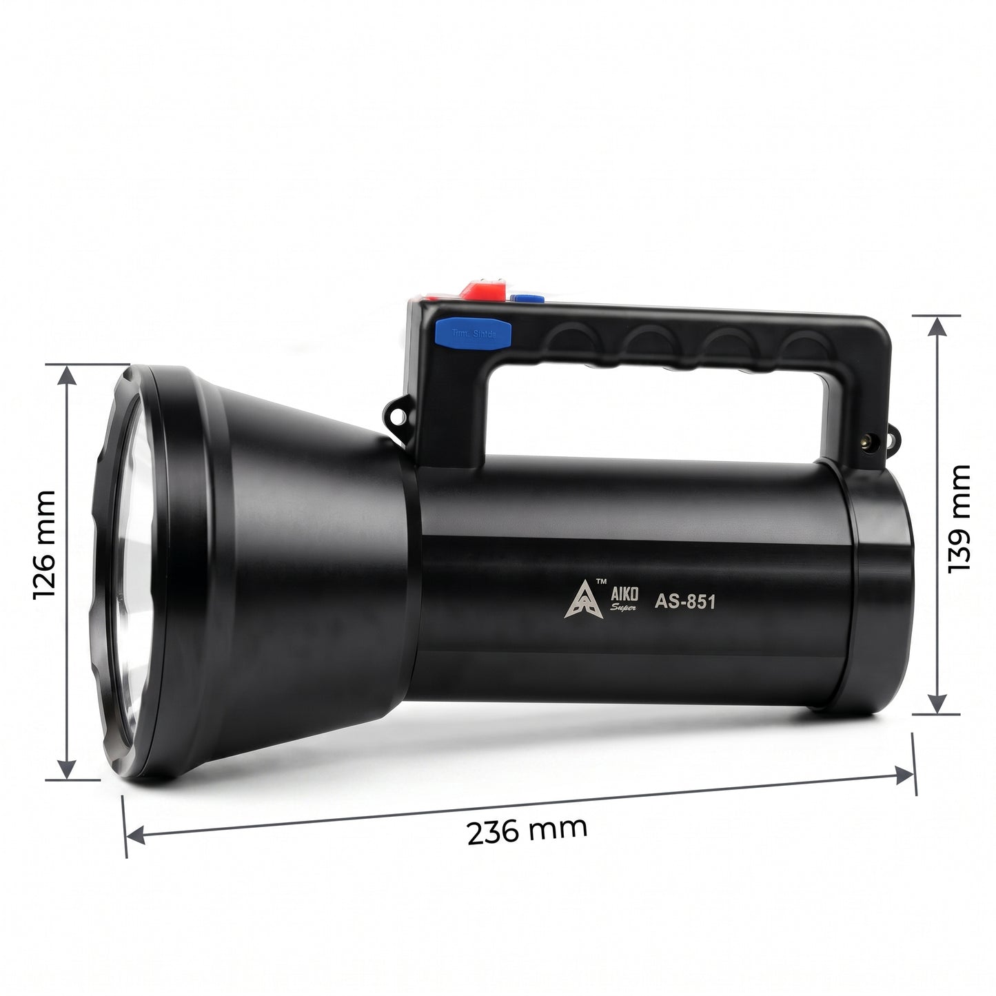20W AIKO Super AS-851  Heavy-Duty 7200mAh Rechargeable LED Searchlight Flashlight Torch