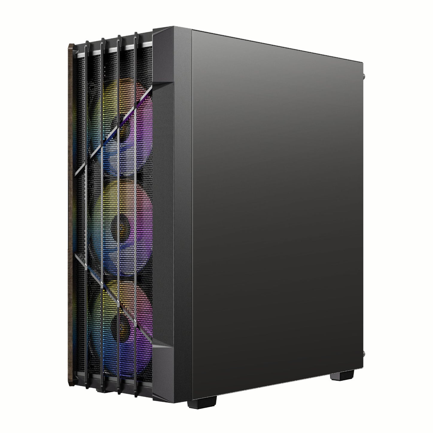 Antec AX63 Wood ARGB Mid-Tower Gaming Case Black with Wood Front & 4 ARGB Fans