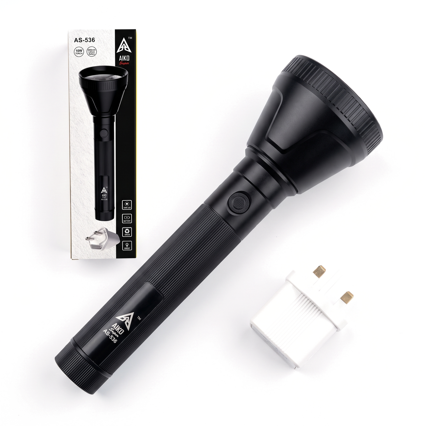 10W Aiko Super Rechargeable Camping LED Emergency Light 3000mAh Battery As 536 Security Torch