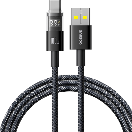 Baseus Display 2 Fast Charging Data Cable USB-A to USB-C 100W 1m Comic Black