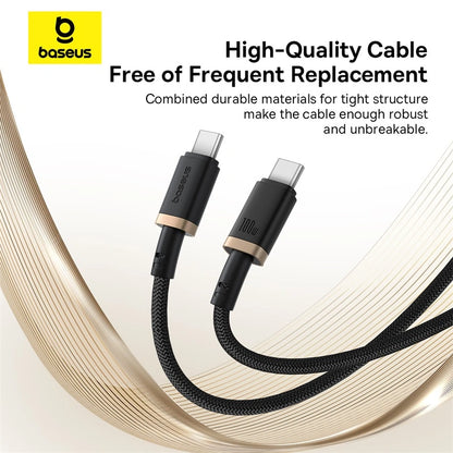 Baseus Dura USB-C to USB-C Fast Charging Data Cable Durable Braided PD Cable for Android, Laptops, and Tablets