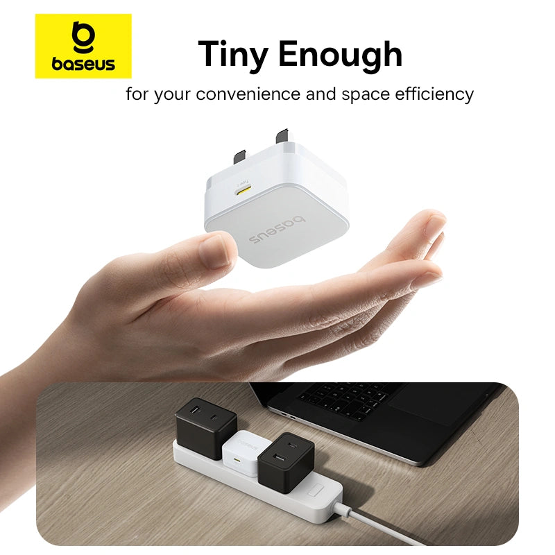 Baseus Palm 20W UK Pin Type-C Fast Charger with Type-C to Type-C 60W Cable