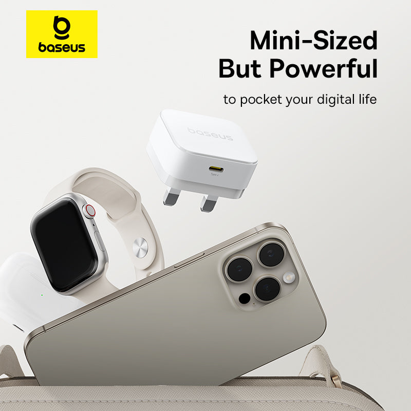 Baseus Palm Fast Charger 1C 20W UK – Moon White