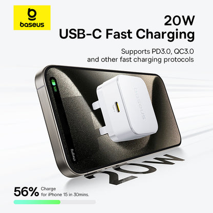 Baseus Palm Fast Charger 1C 20W UK – Moon White