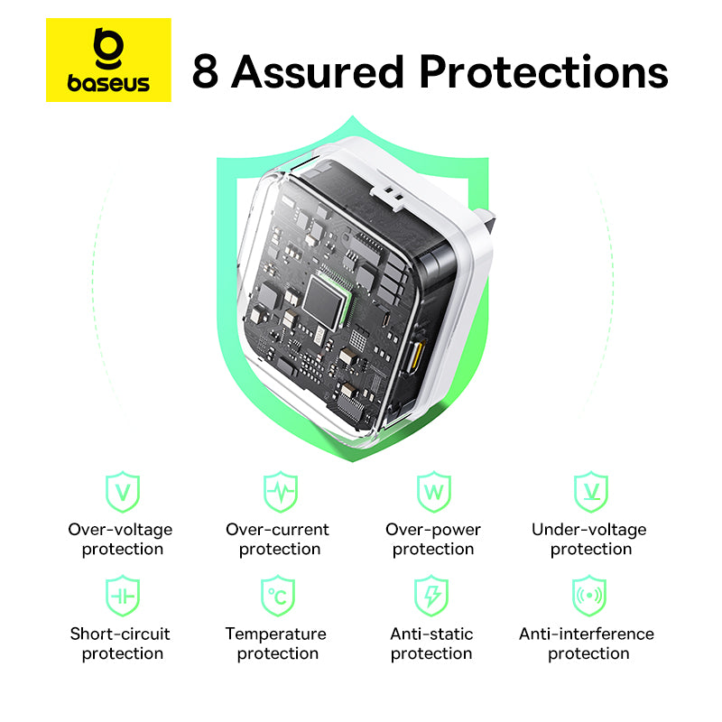 Baseus Palm Fast Charger 1C 20W UK – Moon White