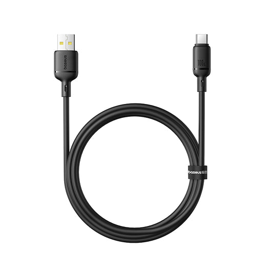 Baseus 1 Meter 100W Silky Series USB to Type-C Fast Charging Cable – Cluster Black