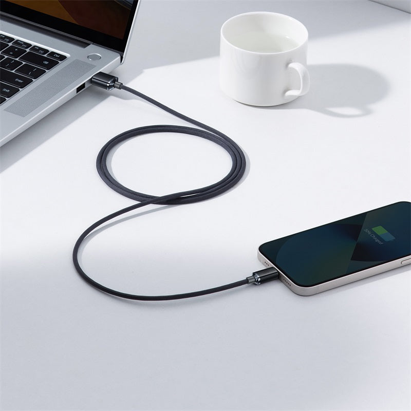 Baseus Crystal Shine Series 1.2m USB to Lightning 2.4A Fast Charging Data Cable – Elegant Design | Stable Power | High-Speed Data Sync