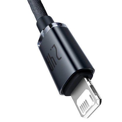 Baseus Crystal Shine Series 1.2m USB to Lightning 2.4A Fast Charging Data Cable – Elegant Design | Stable Power | High-Speed Data Sync
