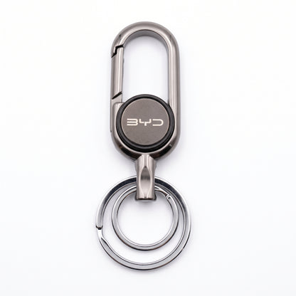 Premium Car Toyota BYD Suzuki Honda Nissan Logo Carabiner Keychain Leather & Gunmetal Zinc Alloy Keytag