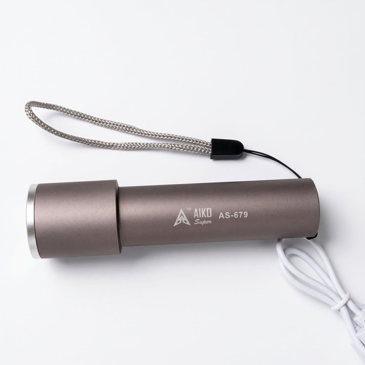 AIKO Super AS-679 5W Rechargeable LED Pocket Torch 1200mAh Mini Flashlight with Type-C Charging