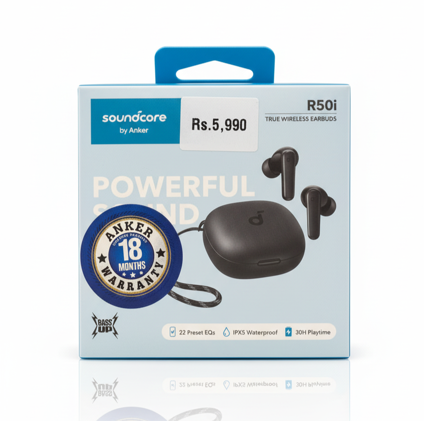 Anker Soundcore R50i Premium In-Ear Wireless Headphones with Exceptional Sound Quality, Deep Bass, Ergonomic Comfort Fit, 10-Hour Playtime,30Hour with case