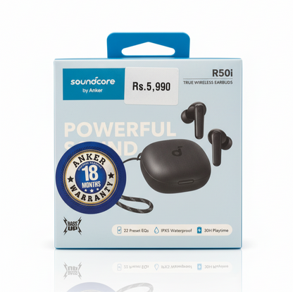 Anker Soundcore R50i Premium In-Ear Wireless Headphones with Exceptional Sound Quality, Deep Bass, Ergonomic Comfort Fit, 10-Hour Playtime,30Hour with case