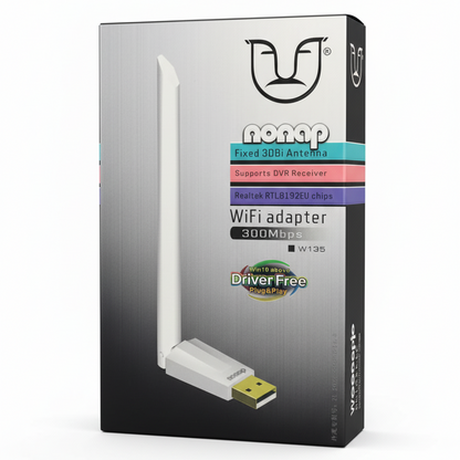 Nonap WiFi Adapter Dual-Band USB 300Mbps with Bluetooth 4.2