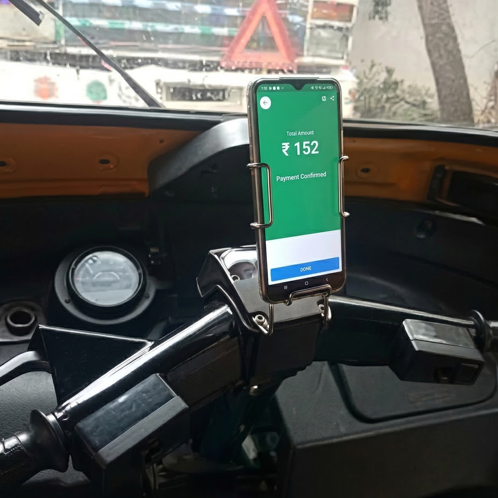 Universal Steel Mobile Phone Holder for Three Wheel (Tuk Tuk) Steel Mobile Phone Holder