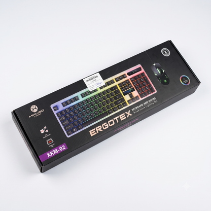 Mikuso ERGOTEX Gaming Keyboard Mouse Combo Pack RGB Gaming 104keys LED Backlit 3D rainbow keyboard Combos for Laptop Pc