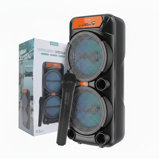 GTS-1880 Portable Karaoke Bluetooth Speaker with Wireless Mic – Powerful Sound & Wireless Entertainment Anywhere