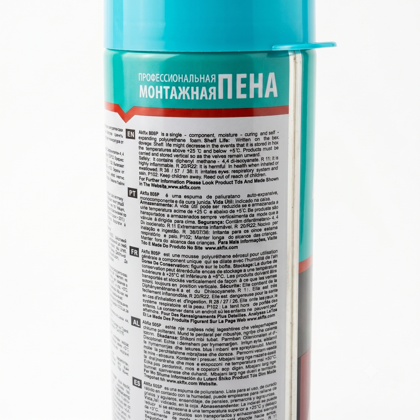 PU Foam 750ml Akfix 805 Polyurethane Expanding Foam Sealant, 805P Professional Assembly Foam for Doors & Windows, Moisture-Curing Insulation and Gap Filler Can 750ml