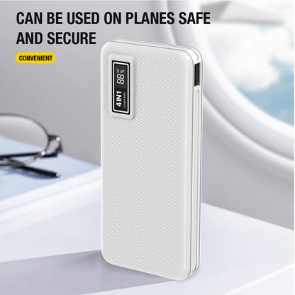 Aspor A300 Portable 10000mAh Power Bank Charger 4 In 1 Built-in Cables Fast Charging Power Bank for Phone