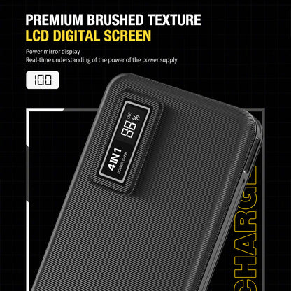 Aspor A300 Portable 10000mAh Power Bank Charger 4 In 1 Built-in Cables Fast Charging Power Bank for Phone