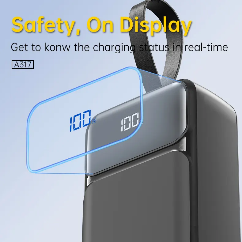 Aspor A316 20000mAh Power Bank PD 22.5W Fast Charging Portable External Phone Charger