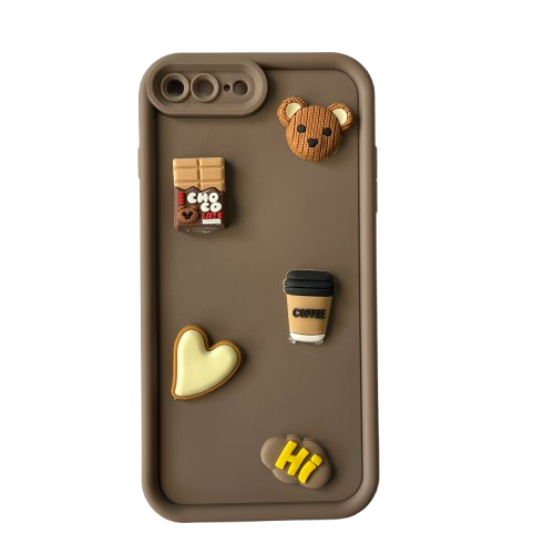 Cute Cartoon 3D Ball Coffee Silicone Mobile Back Case for iPhone 7, 7 Plus, 8, 8 Plus, X, XS, XR, XS Max, 11, 11 Pro, 11 Pro Max, 12, 12 Mini, 12 Pro, 12 Pro Max, 13, 13 Mini, 13 Pro, 13 Pro Max, 14